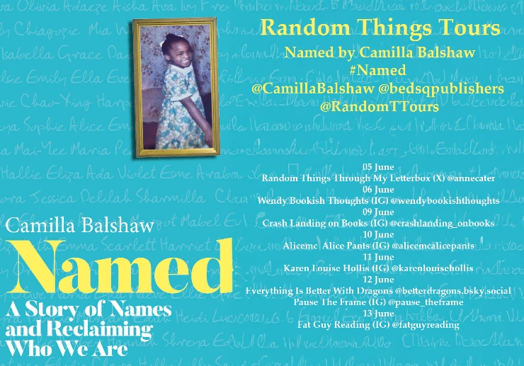 Named blog tour banner