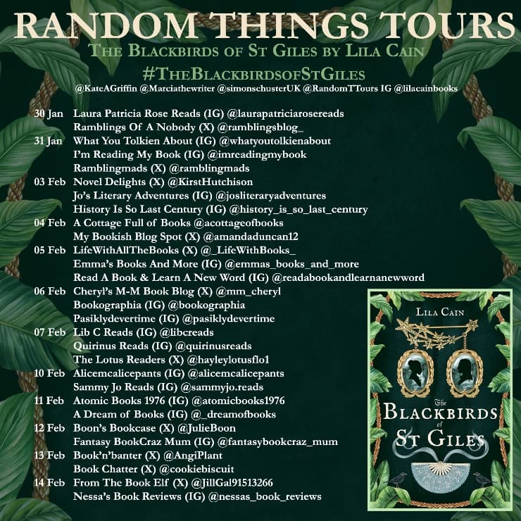 The Blackbirds of St Giles blog tour banner