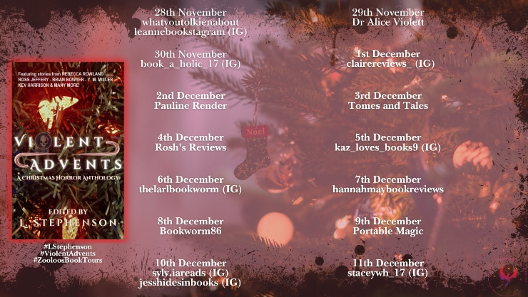 Violent Advents blog tour banner
